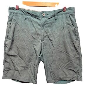 RVCA Hybrid Shorts 32 Performance Stretch  Heathered Teal Green Quick Dry